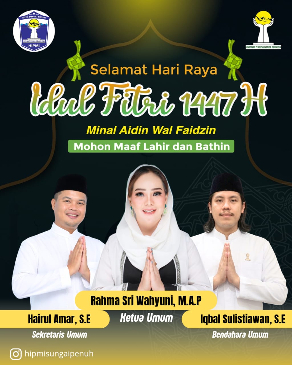 Keluarga Besar HIPMI Sungai Penuh mengucapkan Selamat Hari Raya Idul Fitri 1447 H