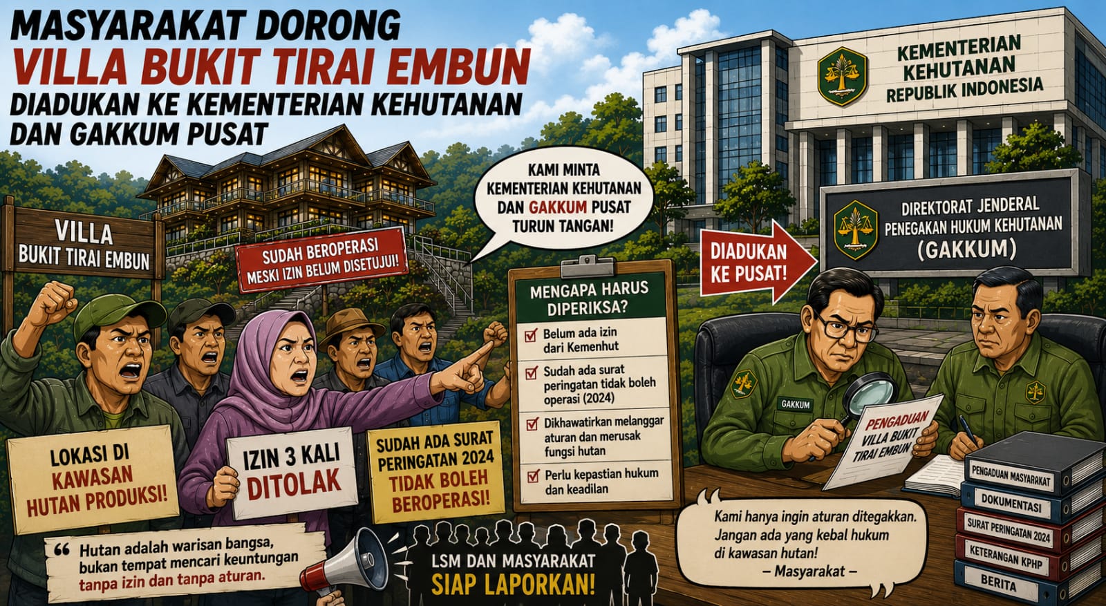 LSM Siap Ajukan Pengaduan Laporan Terkait Villa Bukit Tirai Embu