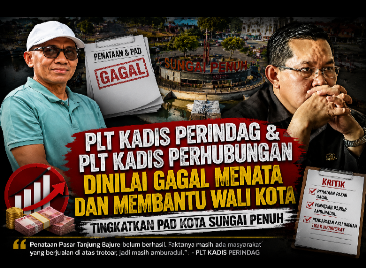 PLT Kadis Perindag dan PLT Kadis Perhubungan Dinilai Gagal Menata dan Membantu Wali Kota Tingkatkan PAD